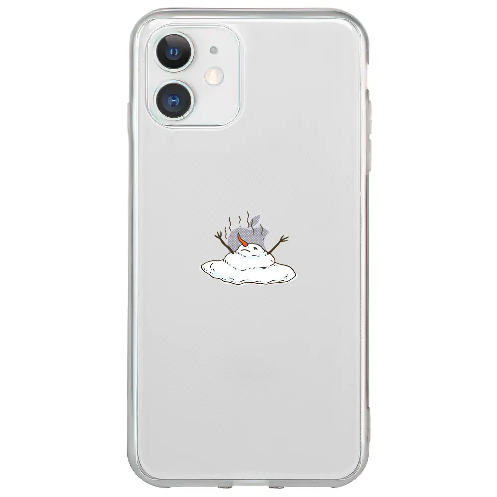 Apple iPhone 12 Mini Şeffaf Telefon Kılıfı - Melting Snowman