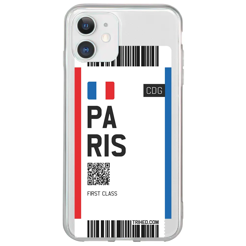 Apple iPhone 12 Mini Şeffaf Telefon Kılıfı - Paris Bileti