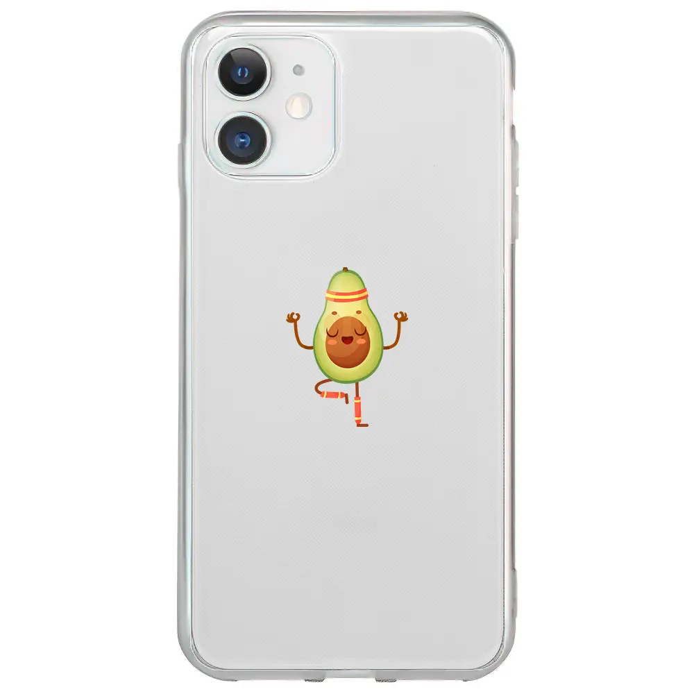 Apple iPhone 12 Mini Şeffaf Telefon Kılıfı - Peaceful Avokado