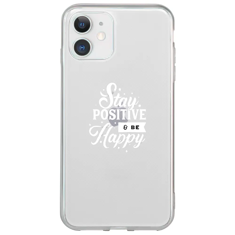 Apple iPhone 12 Mini Şeffaf Telefon Kılıfı - Stay Positive
