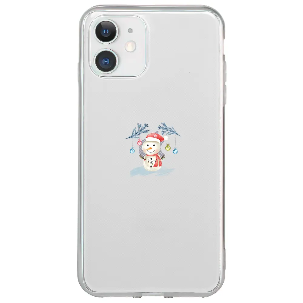 Apple iPhone 12 Mini Şeffaf Telefon Kılıfı - Sugar Snowman