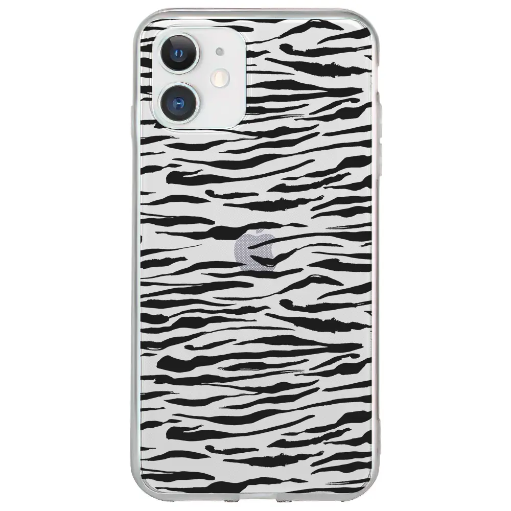 Apple iPhone 12 Mini Şeffaf Telefon Kılıfı - Zebra