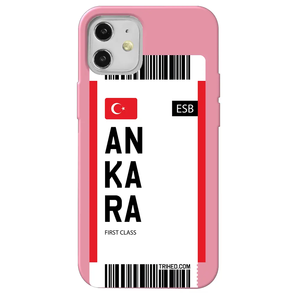Apple iPhone 12 Pembe Renkli Silikon Telefon Kılıfı - Ankara Bileti