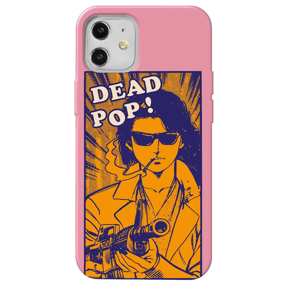 Apple iPhone 12 Pembe Renkli Silikon Telefon Kılıfı - Dead Pop