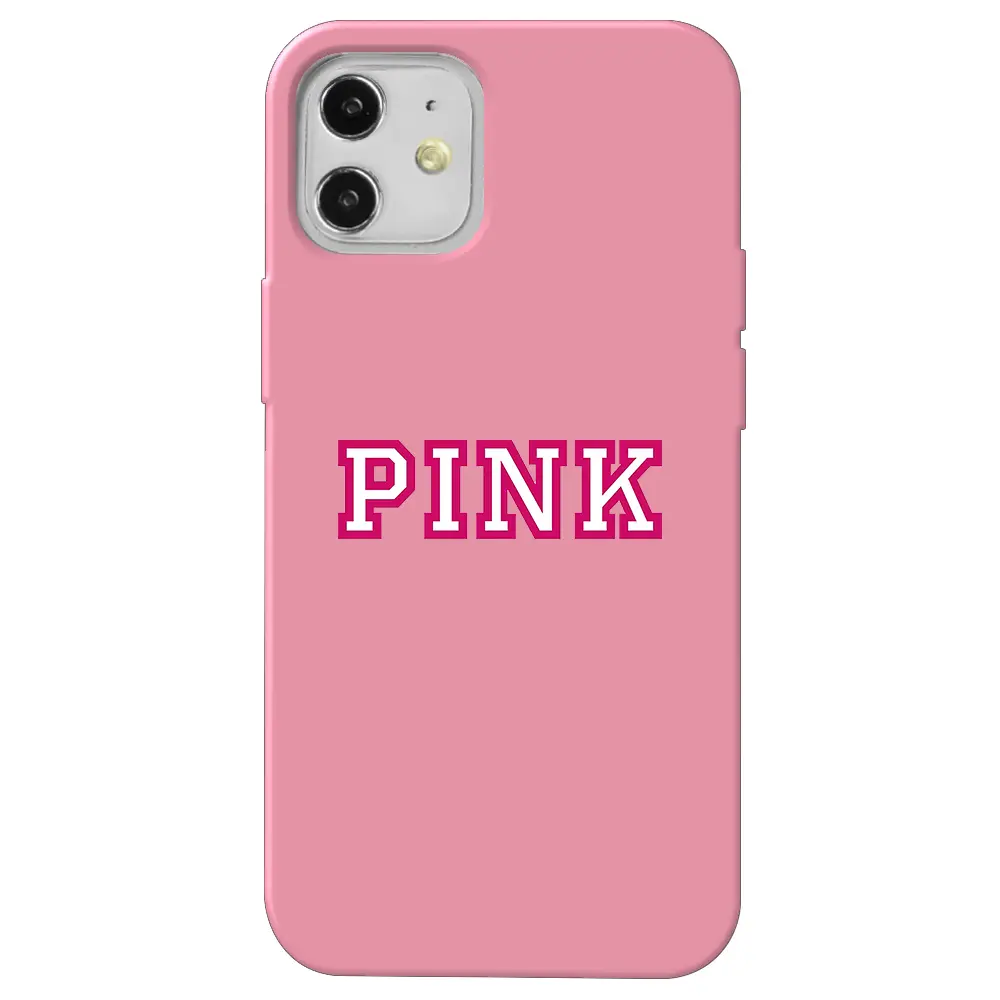 Apple iPhone 12 Pembe Renkli Silikon Telefon Kılıfı - Pink