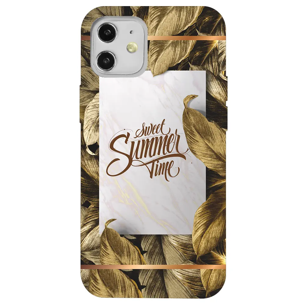 Apple iPhone 12 Pembe Renkli Silikon Telefon Kılıfı - Sweet Summer