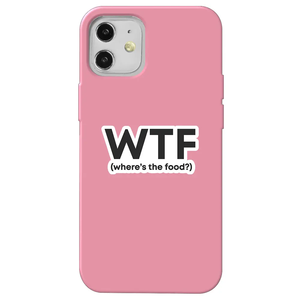 Apple iPhone 12 Pembe Renkli Silikon Telefon Kılıfı - WTF