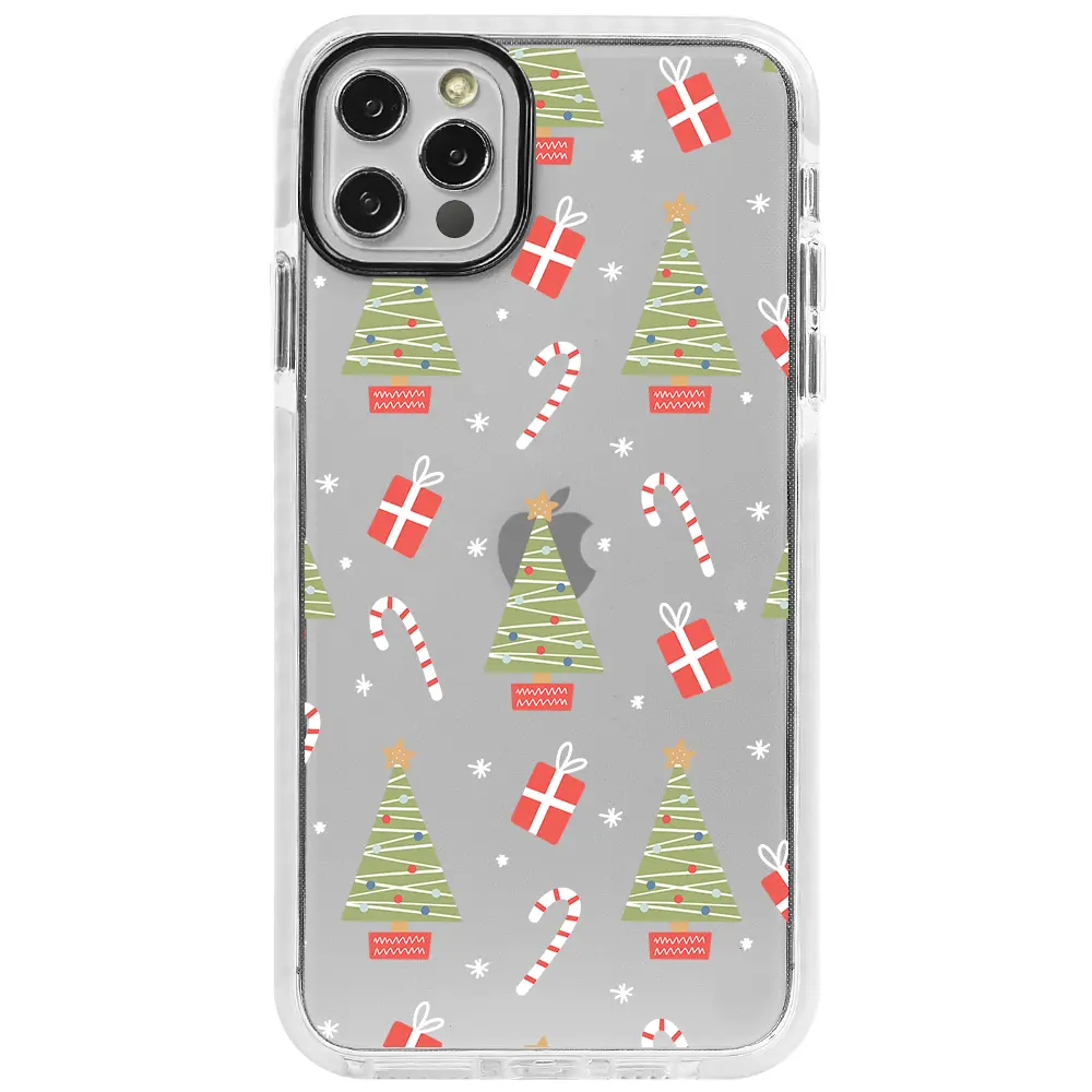 Apple iPhone 12 Pro Beyaz Impact Premium Telefon Kılıfı - Christmas Candy