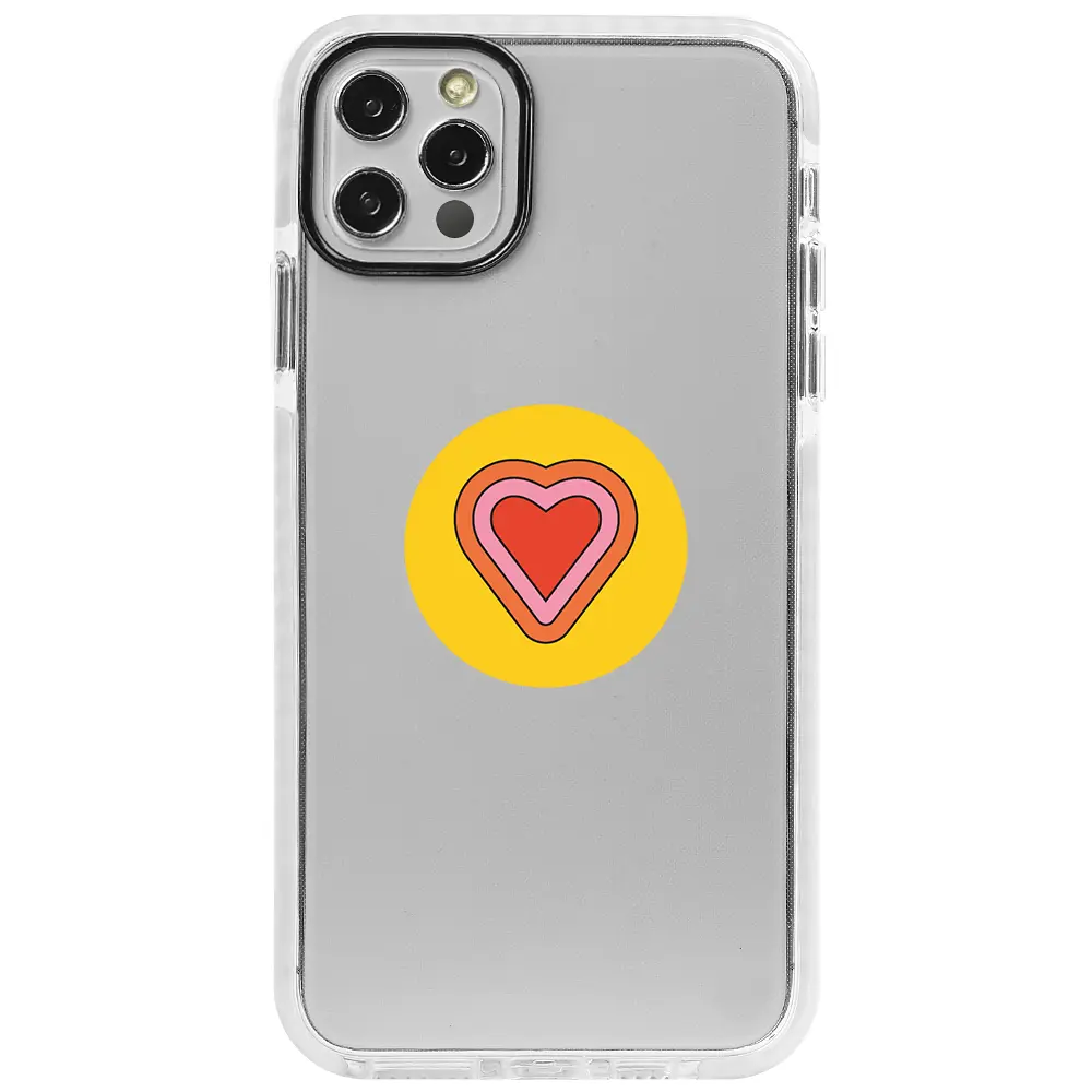 Apple iPhone 12 Pro Beyaz Impact Premium Telefon Kılıfı - Kalp