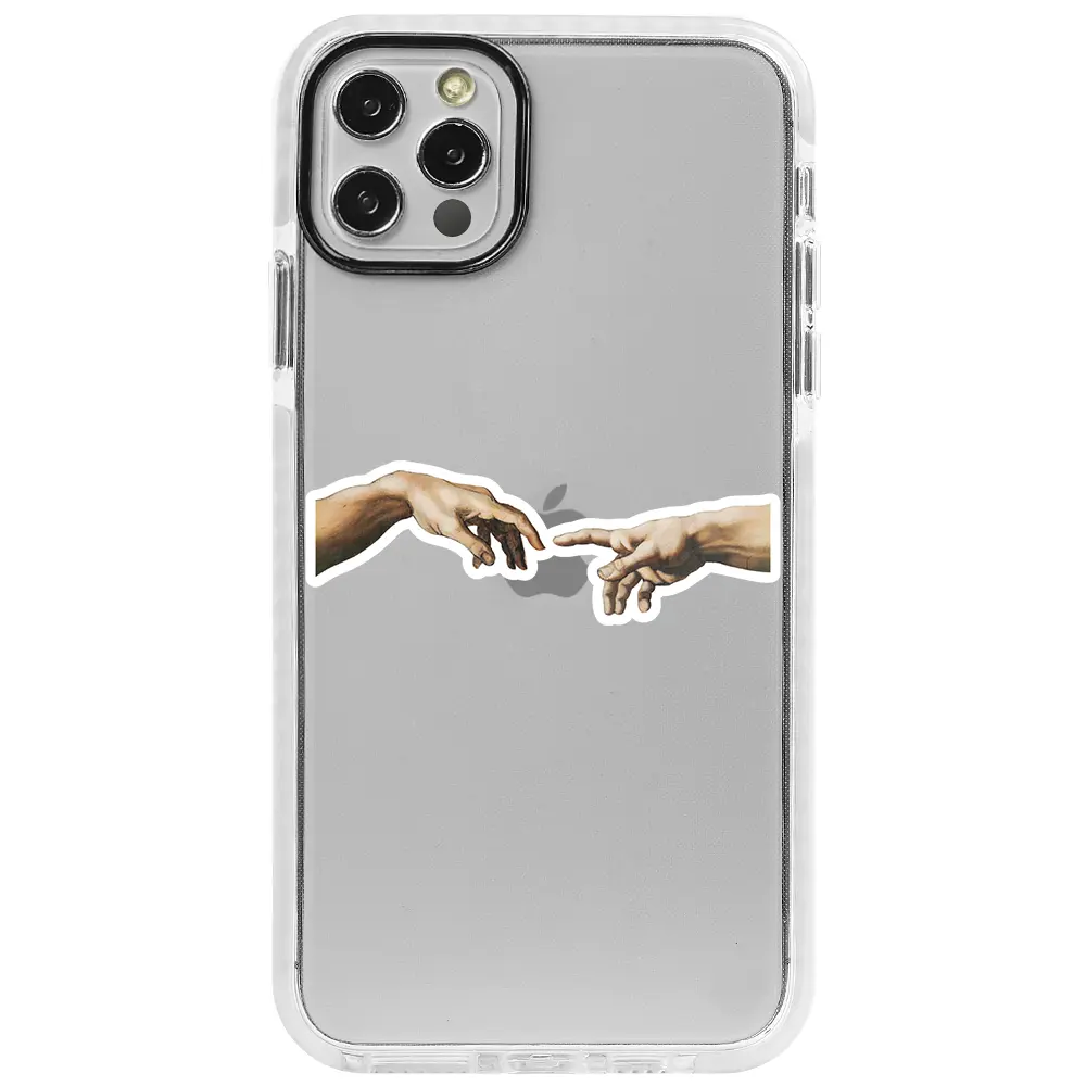 Apple iPhone 12 Pro Max Beyaz Impact Premium Telefon Kılıfı - Adem'in Yaratılışı