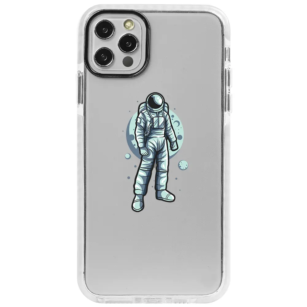 Apple iPhone 12 Pro Max Beyaz Impact Premium Telefon Kılıfı - Astronot