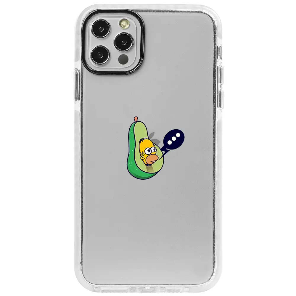 Apple iPhone 12 Pro Max Beyaz Impact Premium Telefon Kılıfı - Avokado Simpson