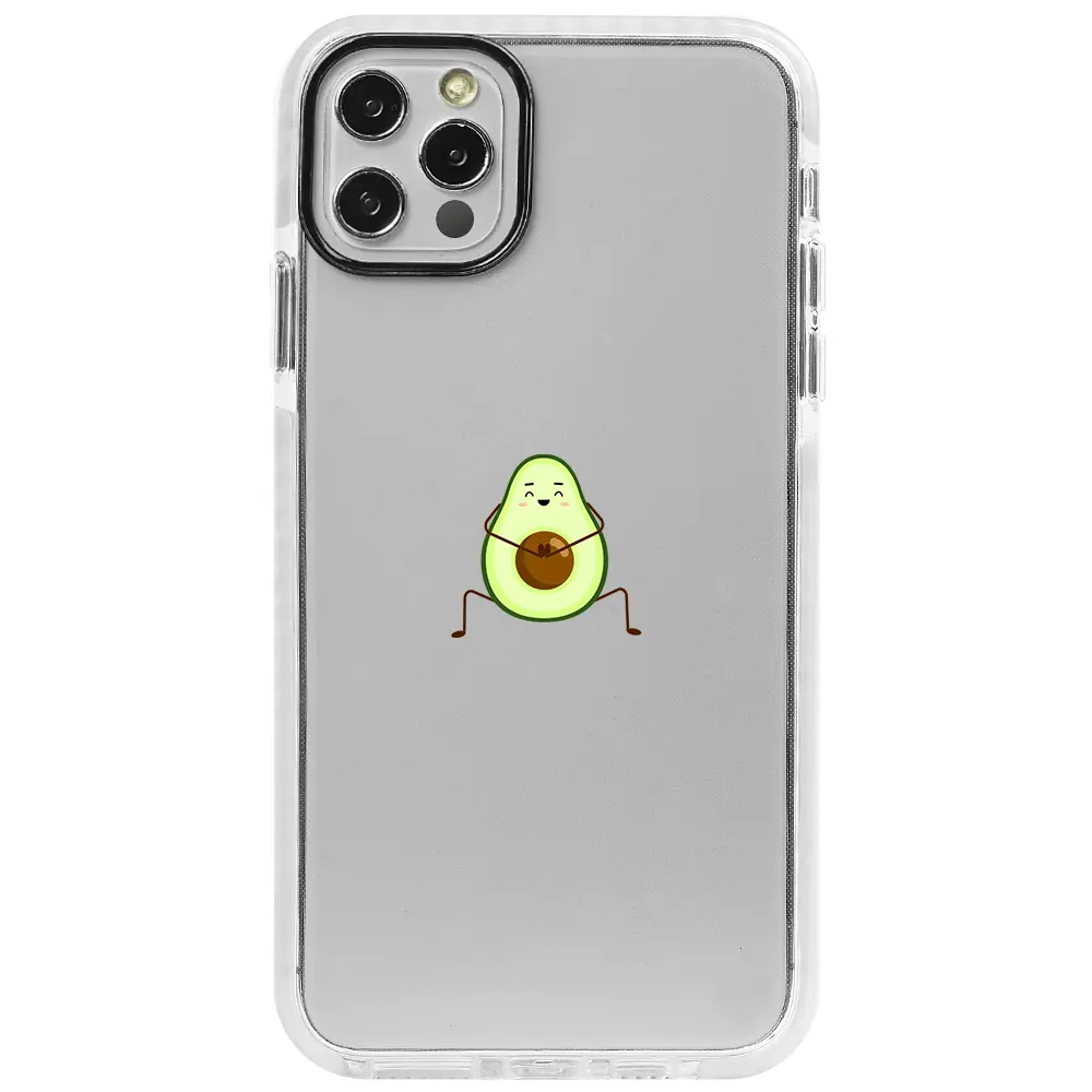 Apple iPhone 12 Pro Max Beyaz Impact Premium Telefon Kılıfı - Cute Avokado