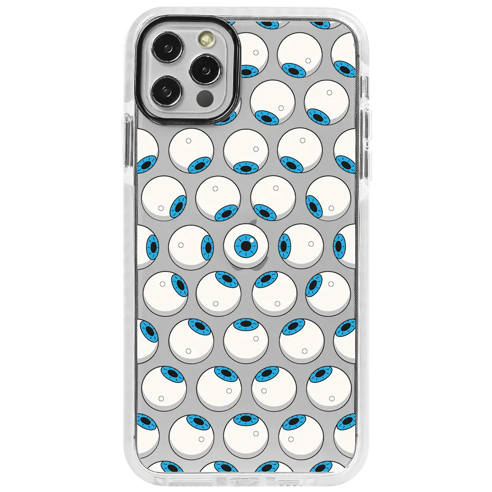 Apple iPhone 12 Pro Max Beyaz Impact Premium Telefon Kılıfı - Eyes On You 2