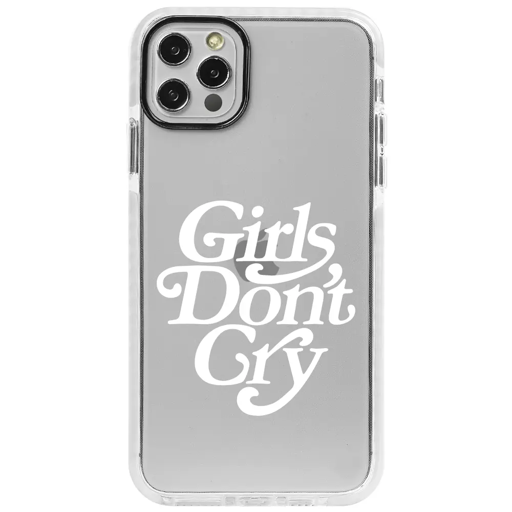 Apple iPhone 12 Pro Max Beyaz Impact Premium Telefon Kılıfı - Girls Don't Cry