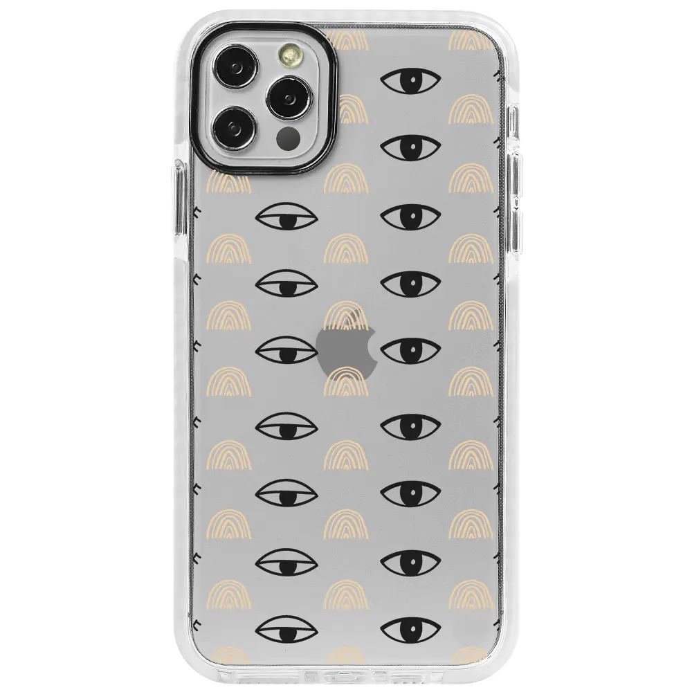 Apple iPhone 12 Pro Max Beyaz Impact Premium Telefon Kılıfı - Krema Göz 3