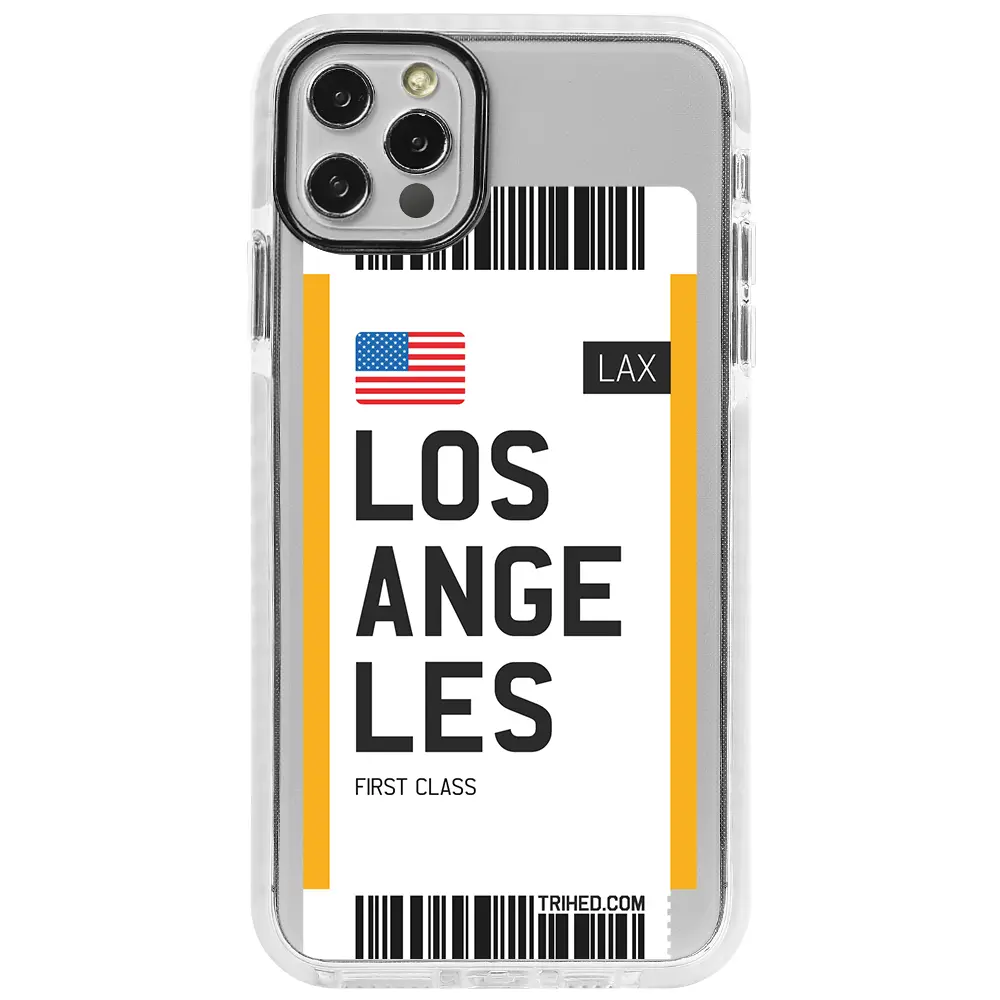 Apple iPhone 12 Pro Max Beyaz Impact Premium Telefon Kılıfı - Los Angeles Bileti