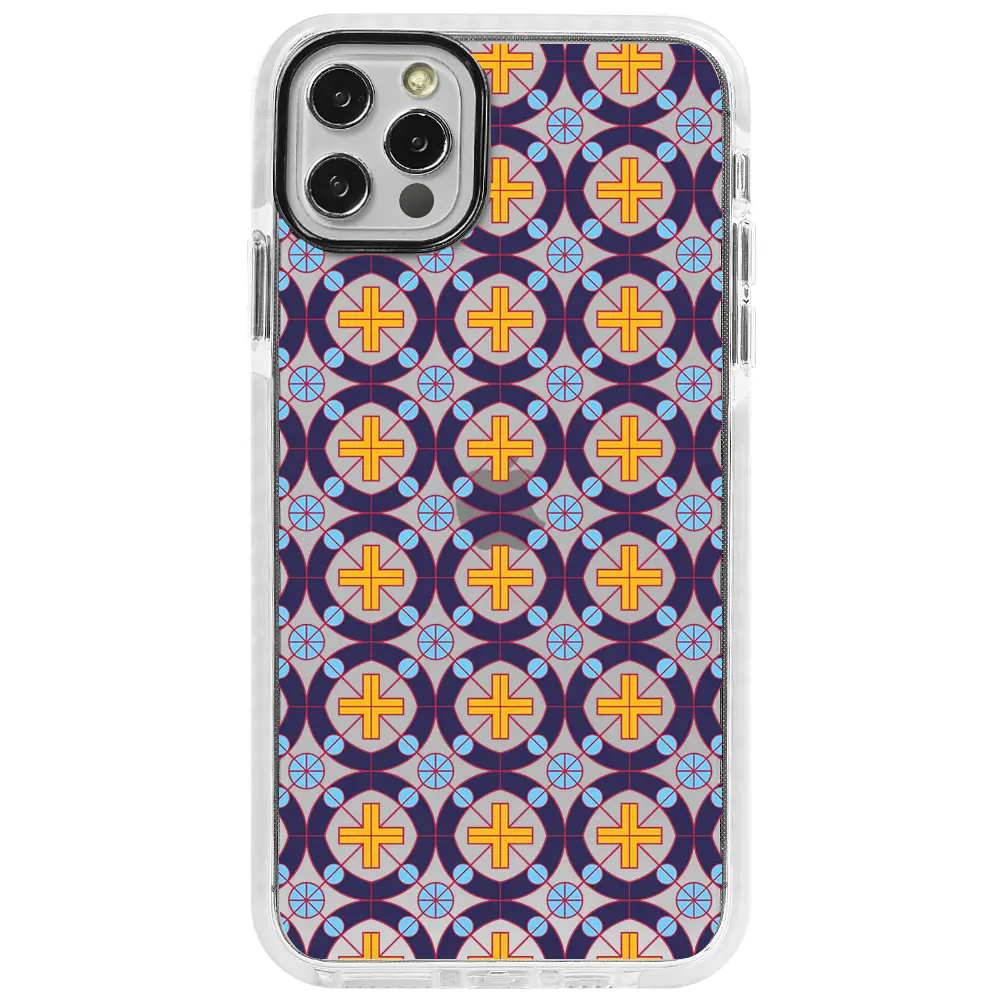 Apple iPhone 12 Pro Max Beyaz Impact Premium Telefon Kılıfı - Ottomans Tiles