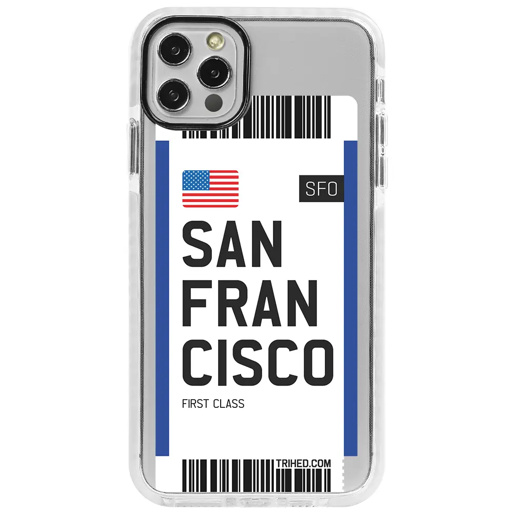 Apple iPhone 12 Pro Max Beyaz Impact Premium Telefon Kılıfı - San Francisco Bileti