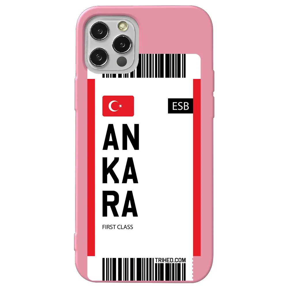 Apple iPhone 12 Pro Max Pembe Renkli Silikon Telefon Kılıfı - Ankara Bileti