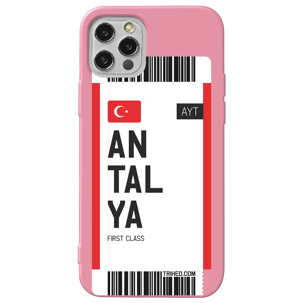 Apple iPhone 12 Pro Max Pembe Renkli Silikon Telefon Kılıfı - Antalya Bileti