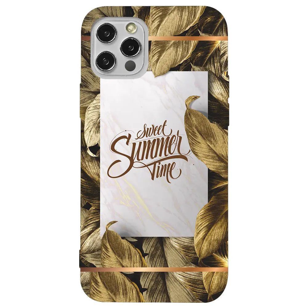 Apple iPhone 12 Pro Max Pembe Renkli Silikon Telefon Kılıfı - Sweet Summer