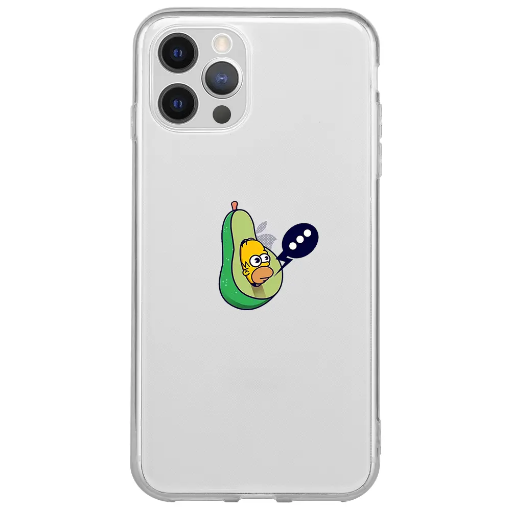 Apple iPhone 12 Pro Max Şeffaf Telefon Kılıfı - Avokado Simpson