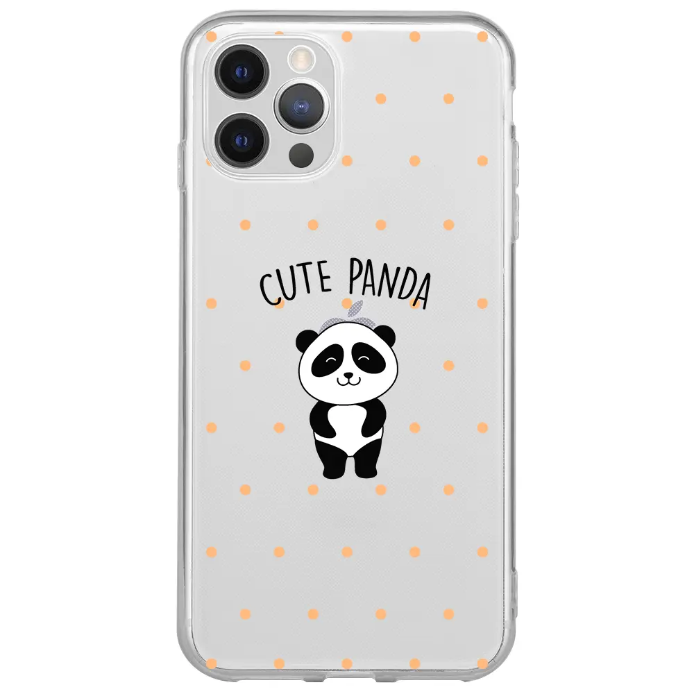 Apple iPhone 12 Pro Max Şeffaf Telefon Kılıfı - Cute Panda