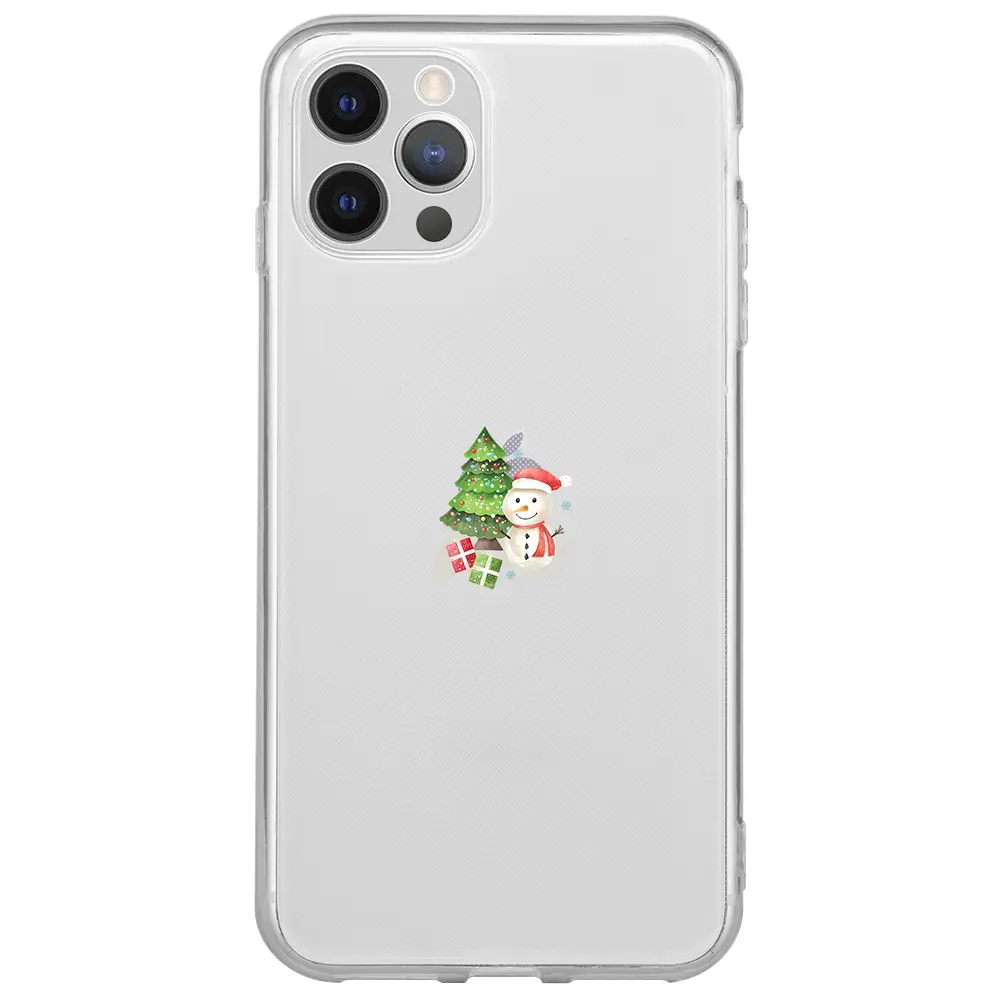 Apple iPhone 12 Pro Max Şeffaf Telefon Kılıfı - Cute Snowman