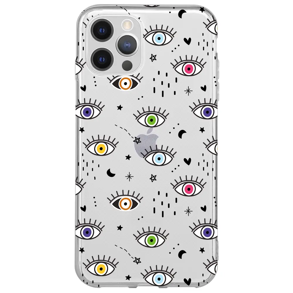 Apple iPhone 12 Pro Max Şeffaf Telefon Kılıfı - En Renkli Göz
