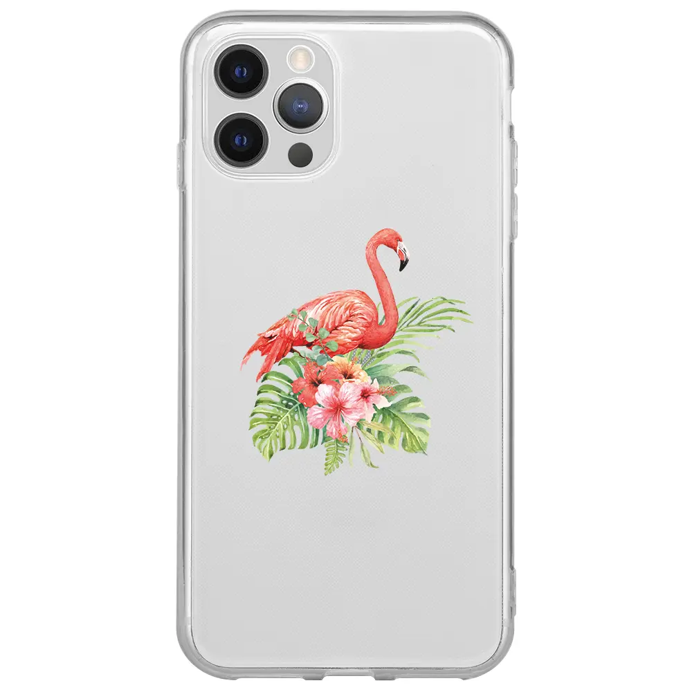 Apple iPhone 12 Pro Max Şeffaf Telefon Kılıfı - Flamingo