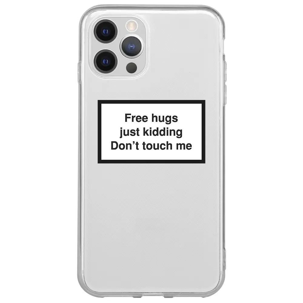 Apple iPhone 12 Pro Max Şeffaf Telefon Kılıfı - Free Hugs