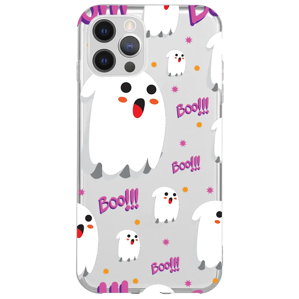 Apple iPhone 12 Pro Max Şeffaf Telefon Kılıfı - Ghost Boo!