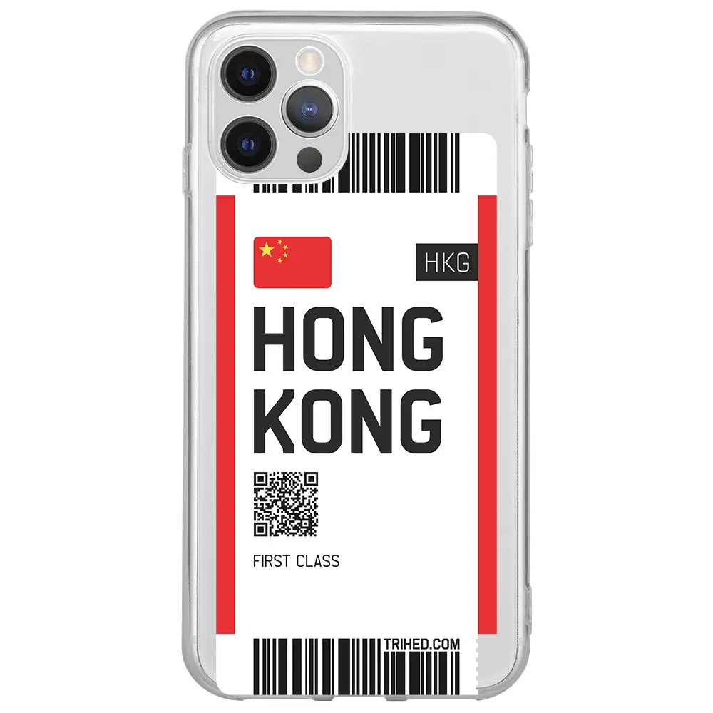 Apple iPhone 12 Pro Max Şeffaf Telefon Kılıfı - Hong Kong Bileti