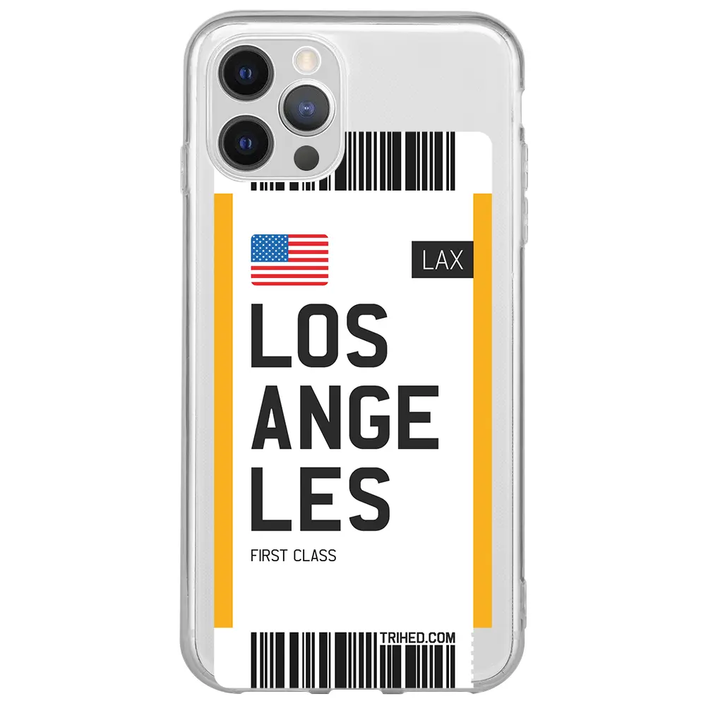 Apple iPhone 12 Pro Max Şeffaf Telefon Kılıfı - Los Angeles Bileti
