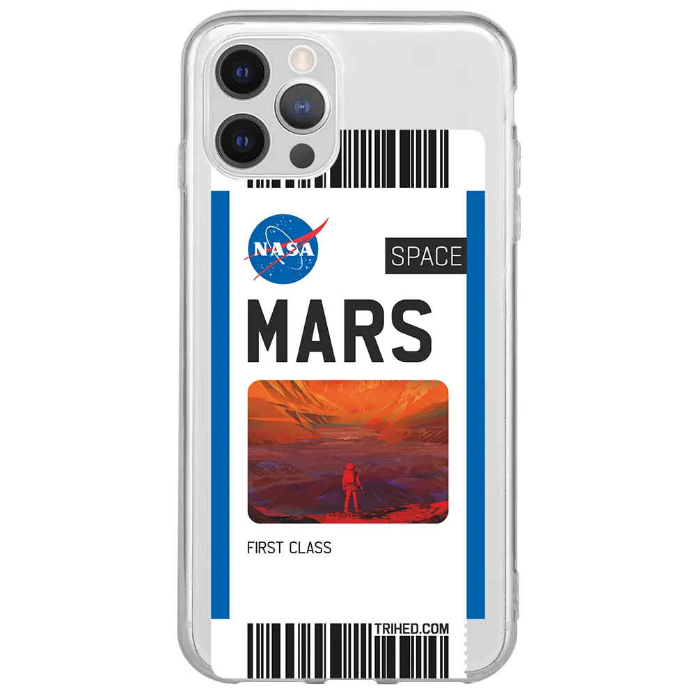 Apple iPhone 12 Pro Max Şeffaf Telefon Kılıfı - Mars Bileti