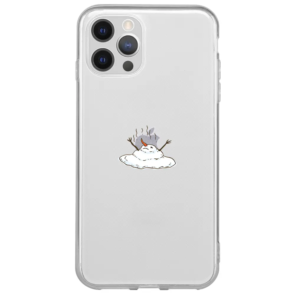 Apple iPhone 12 Pro Max Şeffaf Telefon Kılıfı - Melting Snowman