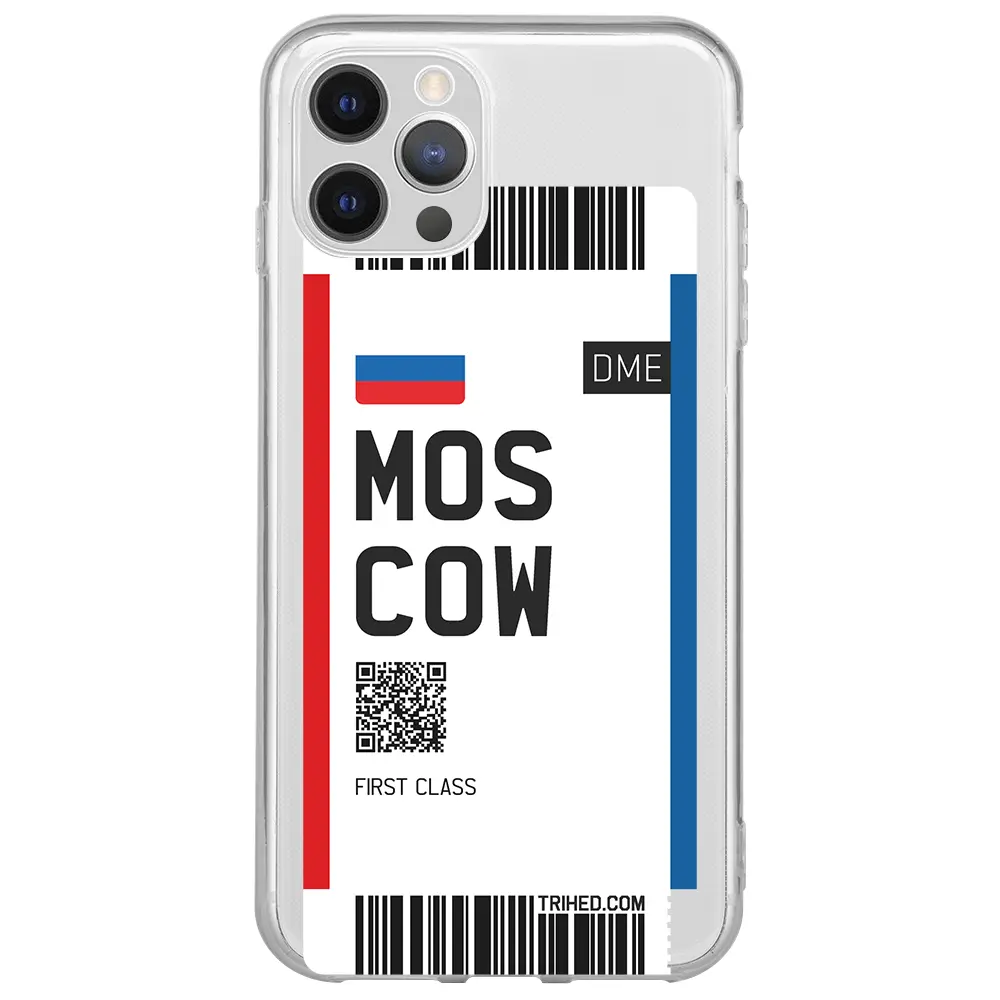 Apple iPhone 12 Pro Max Şeffaf Telefon Kılıfı - Moscow Bileti