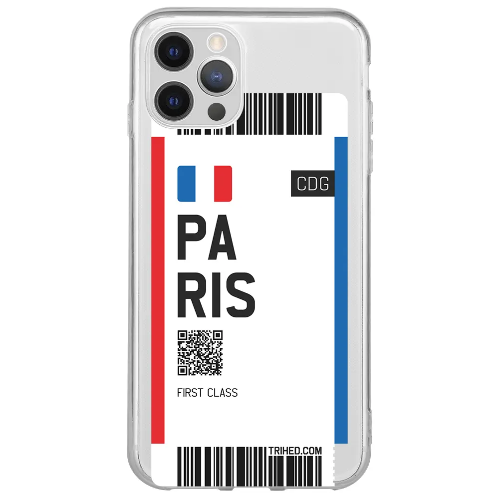 Apple iPhone 12 Pro Max Şeffaf Telefon Kılıfı - Paris Bileti