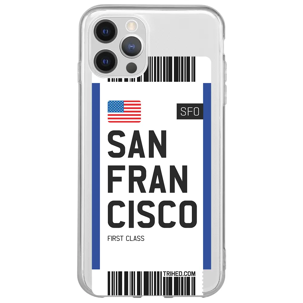 Apple iPhone 12 Pro Max Şeffaf Telefon Kılıfı - San Francisco Bileti