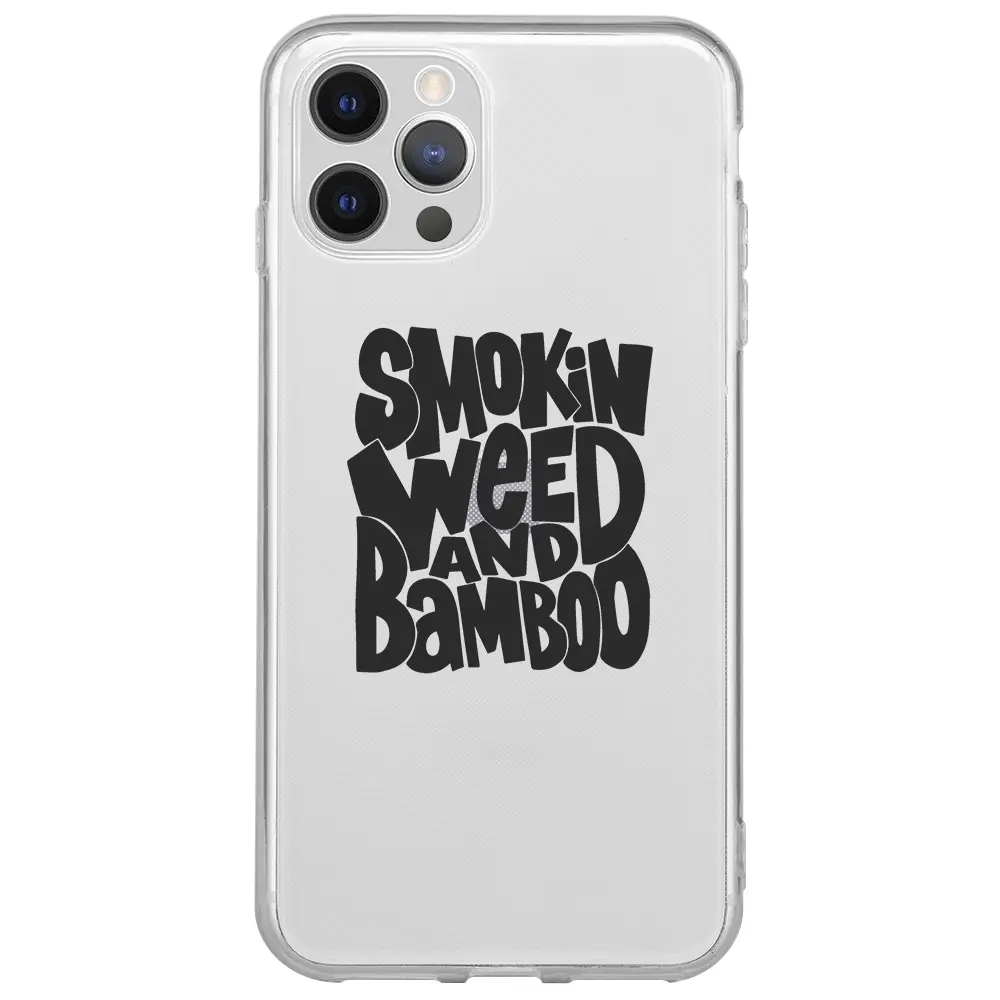 Apple iPhone 12 Pro Max Şeffaf Telefon Kılıfı - Smokin Weed