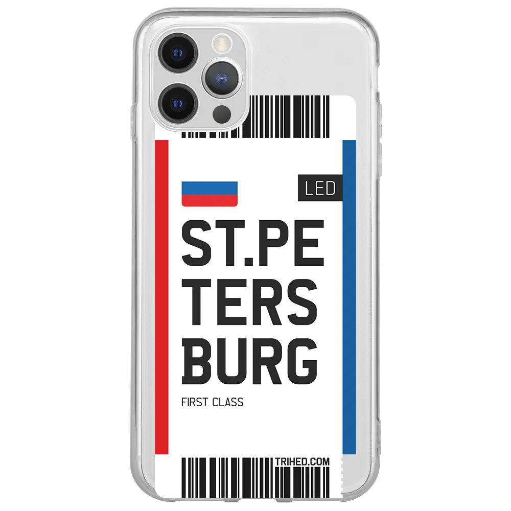 Apple iPhone 12 Pro Max Şeffaf Telefon Kılıfı - St. Petersburg Bileti