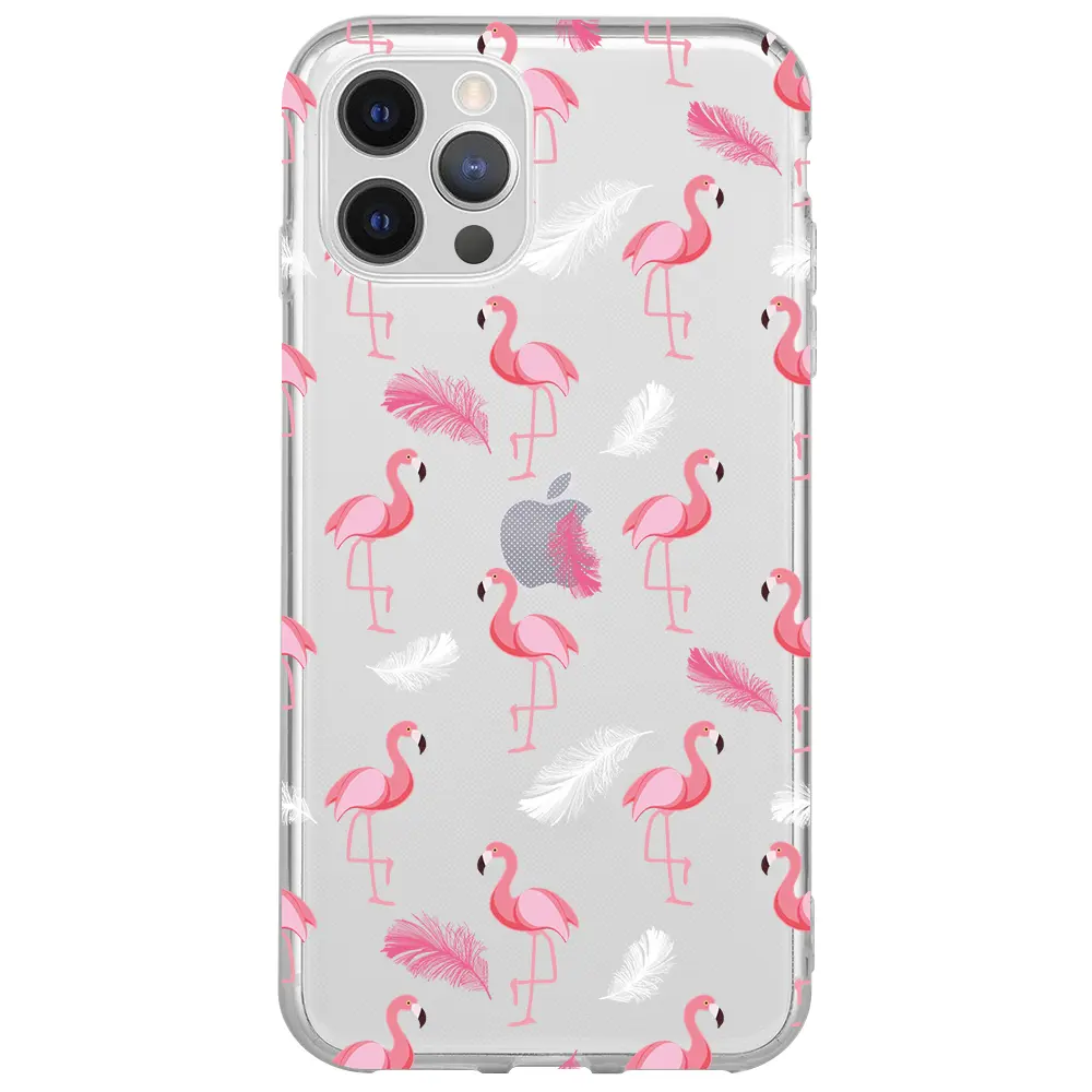 Apple iPhone 12 Pro Max Şeffaf Telefon Kılıfı - Tuy ve Flamingo