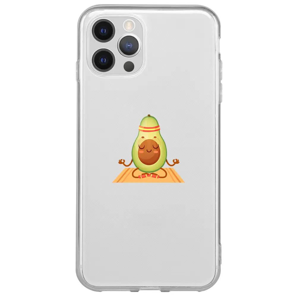 Apple iPhone 12 Pro Max Şeffaf Telefon Kılıfı - Yogacado Avokado
