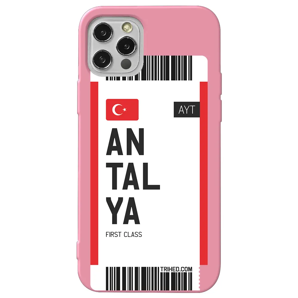 Apple iPhone 12 Pro Pembe Renkli Silikon Telefon Kılıfı - Antalya Bileti