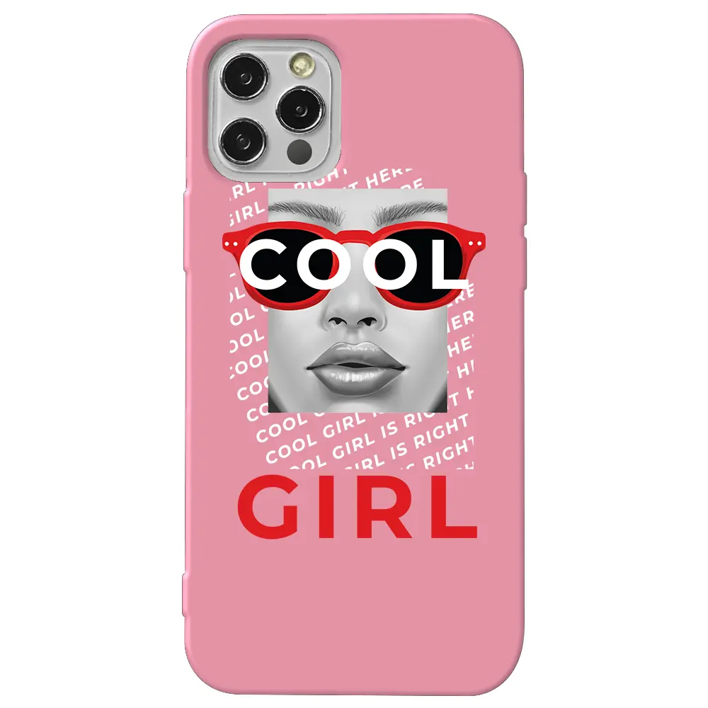Apple iPhone 12 Pro Pembe Renkli Silikon Telefon Kılıfı - Cool Girl