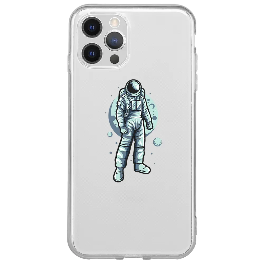 Apple iPhone 12 Pro Şeffaf Telefon Kılıfı - Astronot