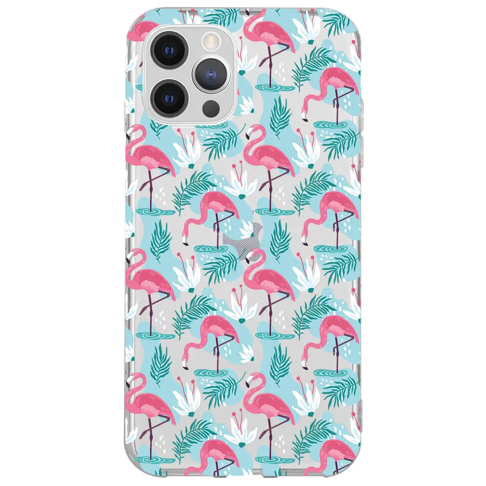 Apple iPhone 12 Pro Şeffaf Telefon Kılıfı - Cold Flamingo