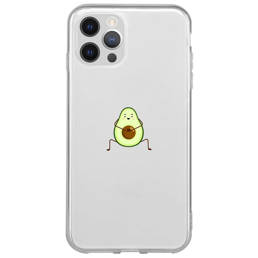 Apple iPhone 12 Pro Şeffaf Telefon Kılıfı - Cute Avokado