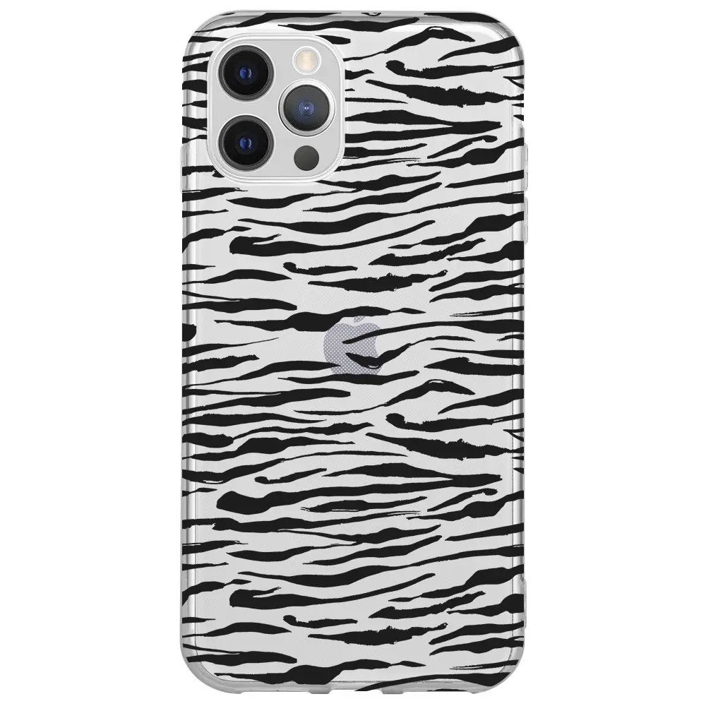 Apple iPhone 12 Pro Şeffaf Telefon Kılıfı - Zebra